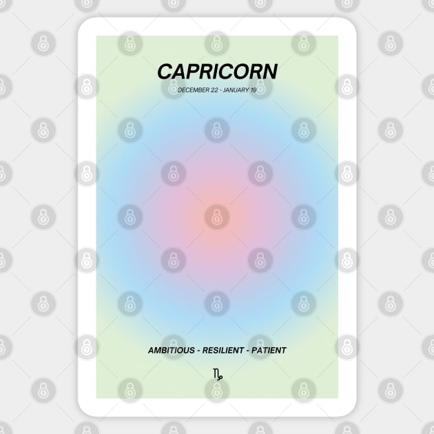 Capricorn Aura Zodiac Sign Astrology Art Sticker by mystikwhale